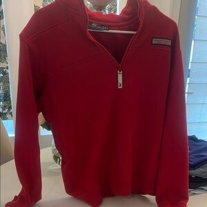 Vineyard Vines Men's Zip-Up Red Sweater